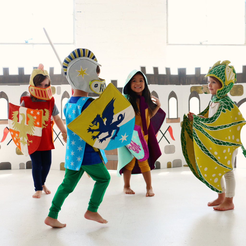 Children Fairy tale costumes in action lovelane designs dragon knight castle
