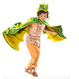 Green dragon wings and hat costume set, for fairytale dress up, playwear by lovelane designs