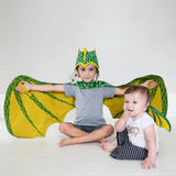 Green dragon wings costume, for baby and toddler, for fairytale dress up, playwear by lovelane designs