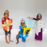 children wearing knight dragon costumes lovelane designs