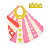 Pink Cape + Gold Crown Set