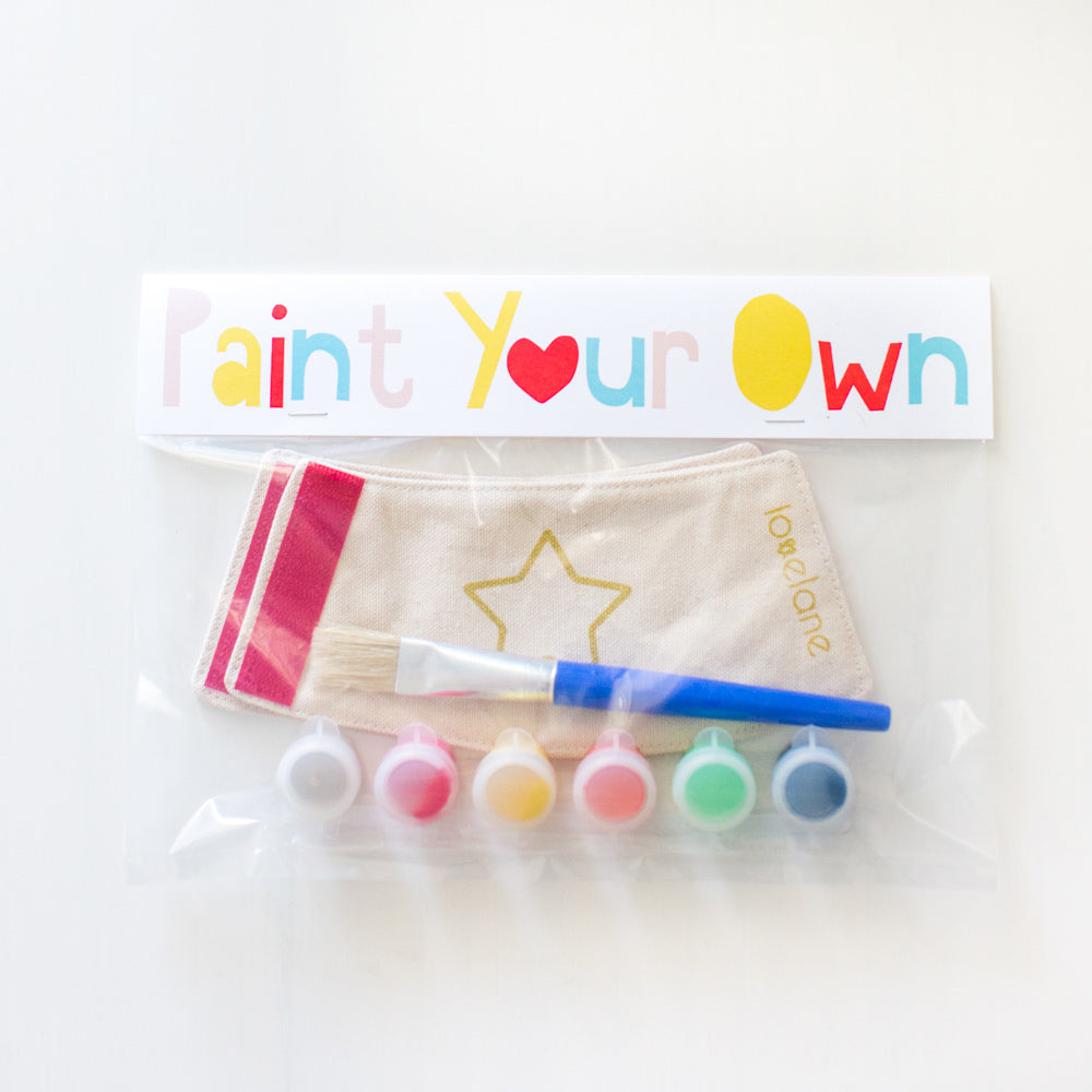 Paint your own Cuffs costume kit, with gold star and adjustible velcro, with paint and brush, for dress up, playwear by lovelane designs