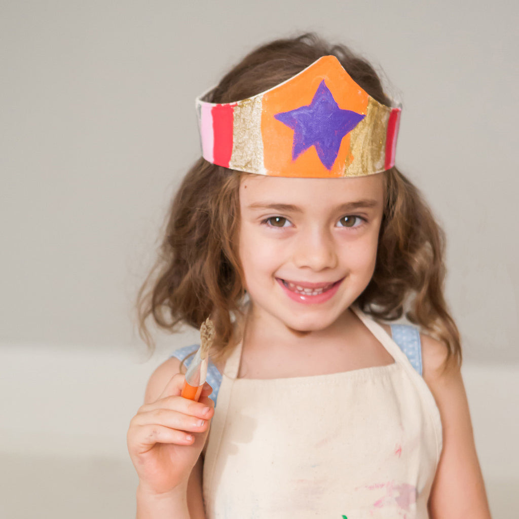 Paint your own Cuffs costume kit, with gold star and adjustible velcro, with paint and brush, for dress up, playwear by lovelane designs