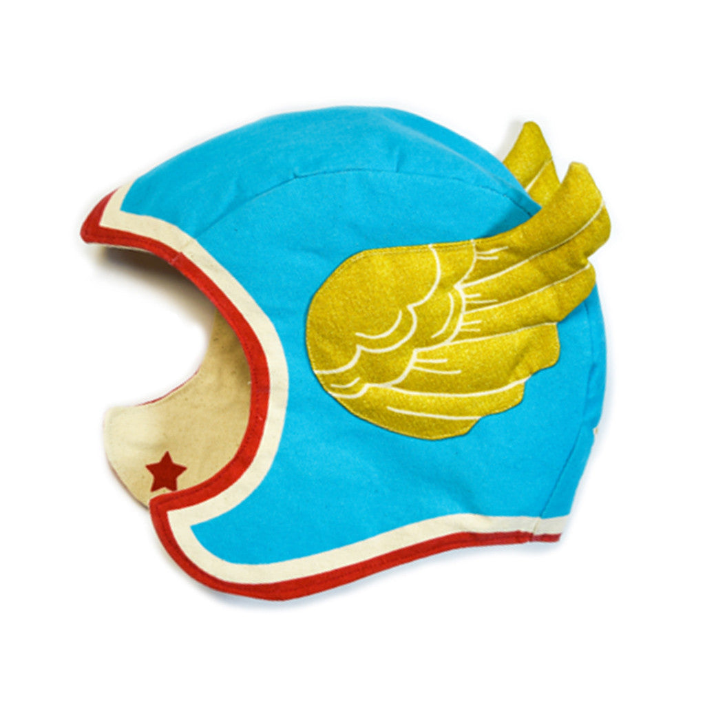 Blue Superhero Hat Gold Wings Child Costume Lovelane Designs
